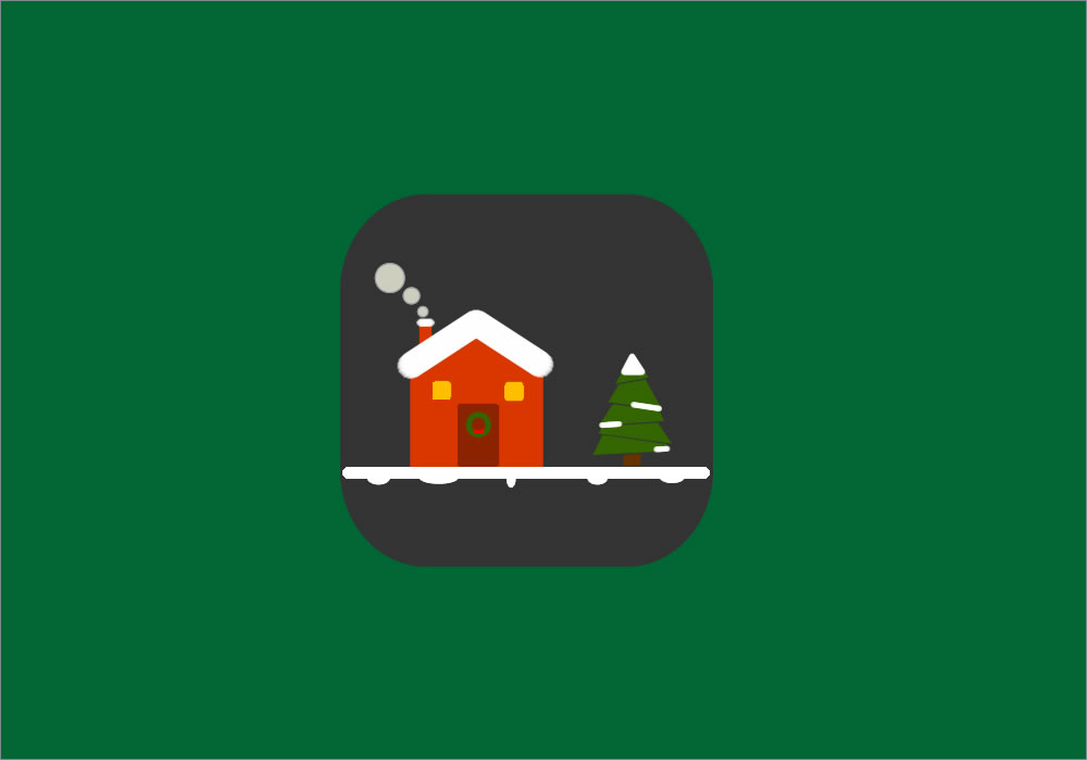 Free Christmas House PSD Graphic