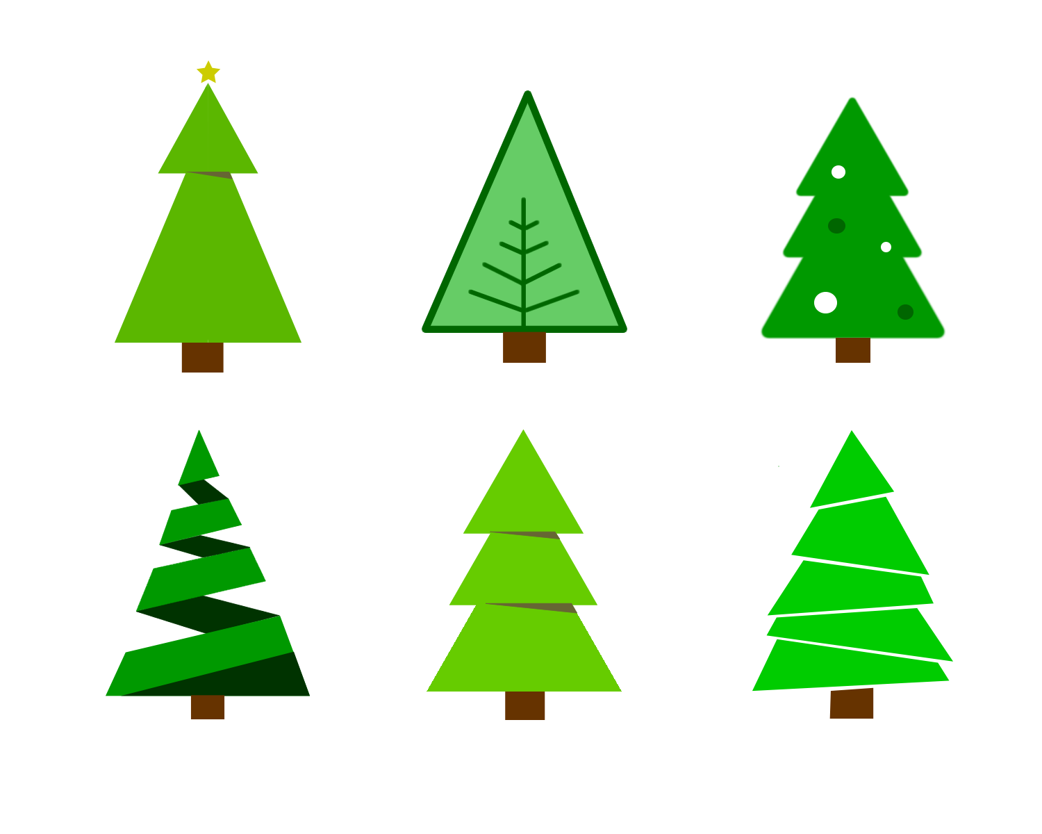 Free Colour Chirstmas Tree Vector Graphics