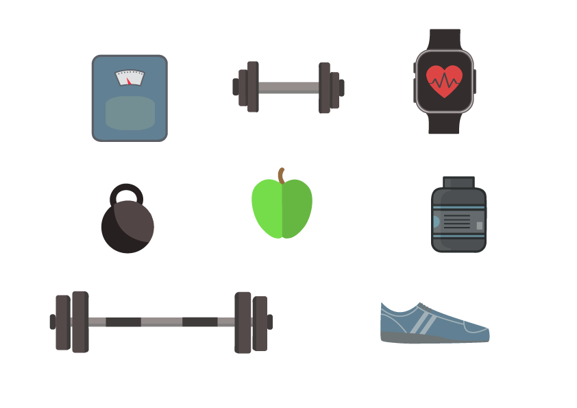 Free Fitness Vector Icons Graphics Pack