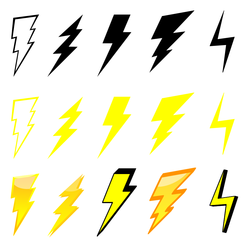 Free Lightning Bolt Graphics Pack