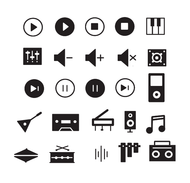 Free Music Controls Vector Icon Pack
