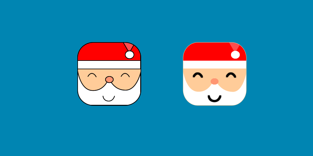 Free Rounded Santa Icons PSD